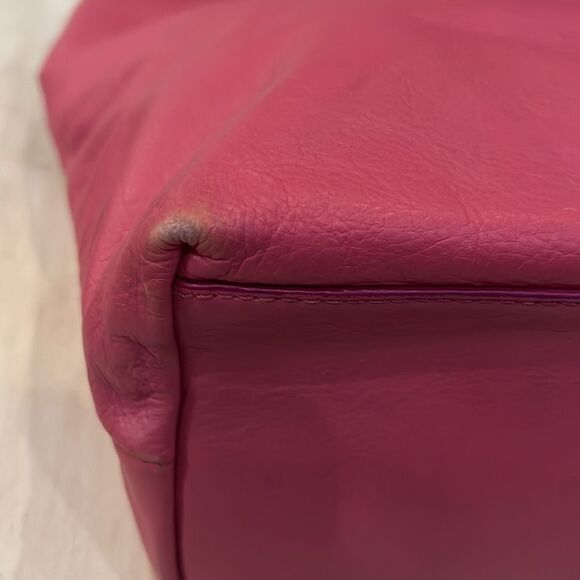 Vintage Banana Republic pink leather purse double handles magnetic closure - Picture 7 of 13